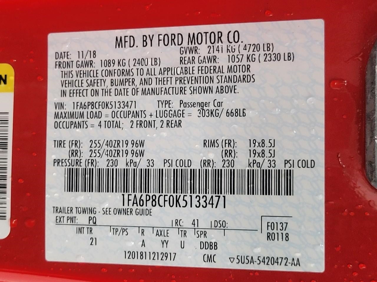 2019 Ford Mustang GT Fastback