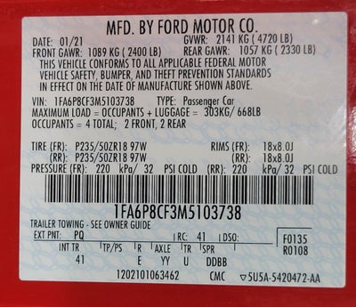 2021 Ford Mustang GT Premium Fastback