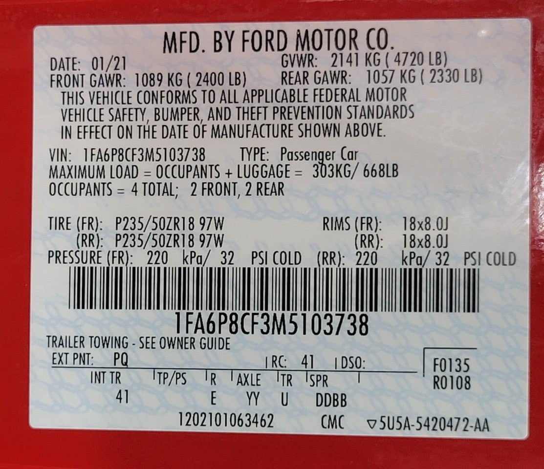 2021 Ford Mustang GT Premium Fastback