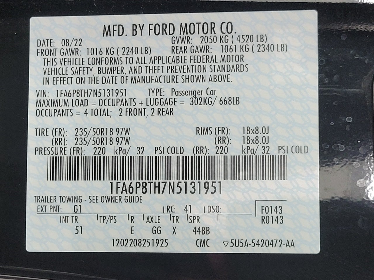 2022 Ford Mustang EcoBoost Premium Fastback