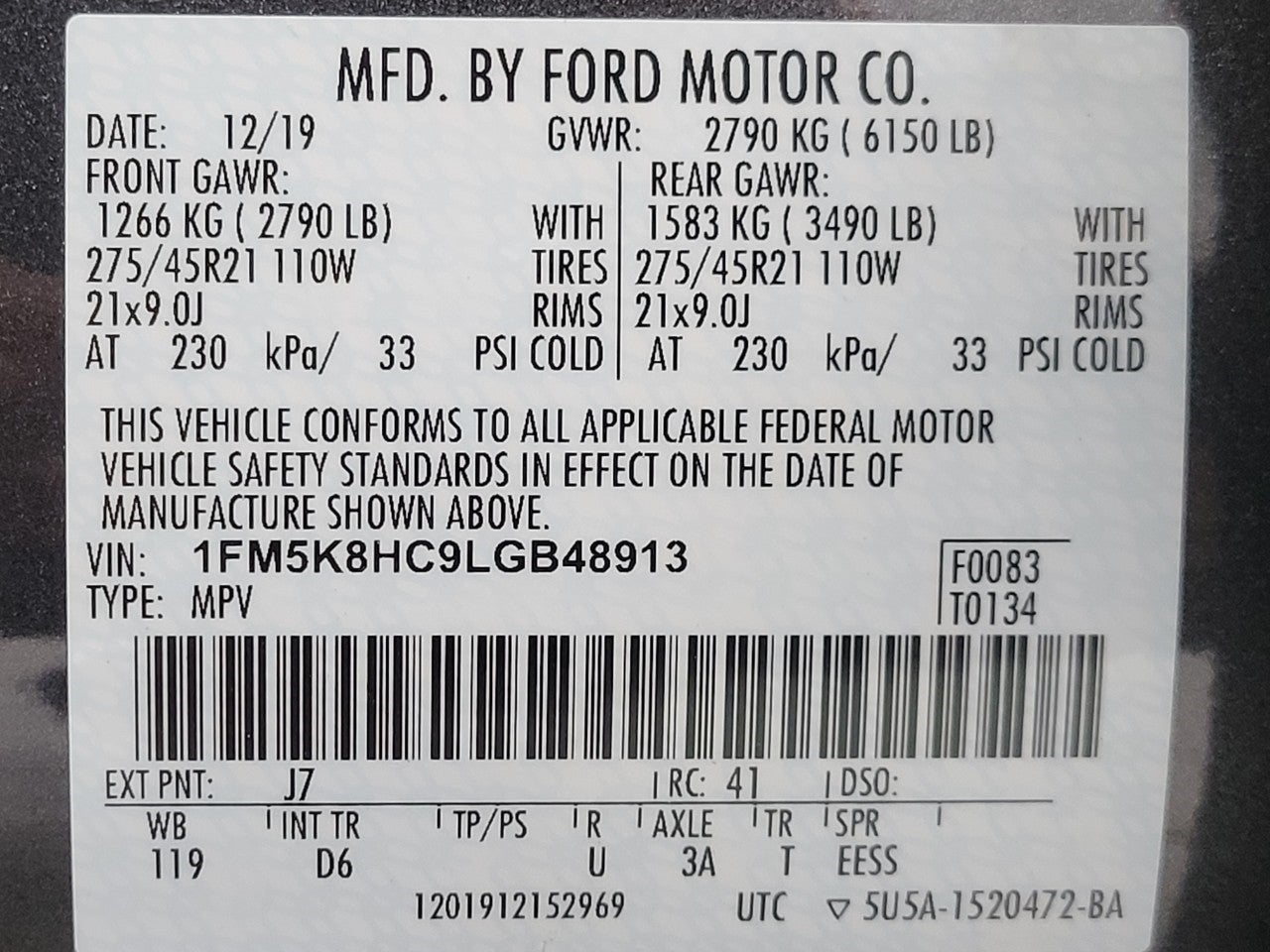 2020 Ford Explorer Platinum 4WD