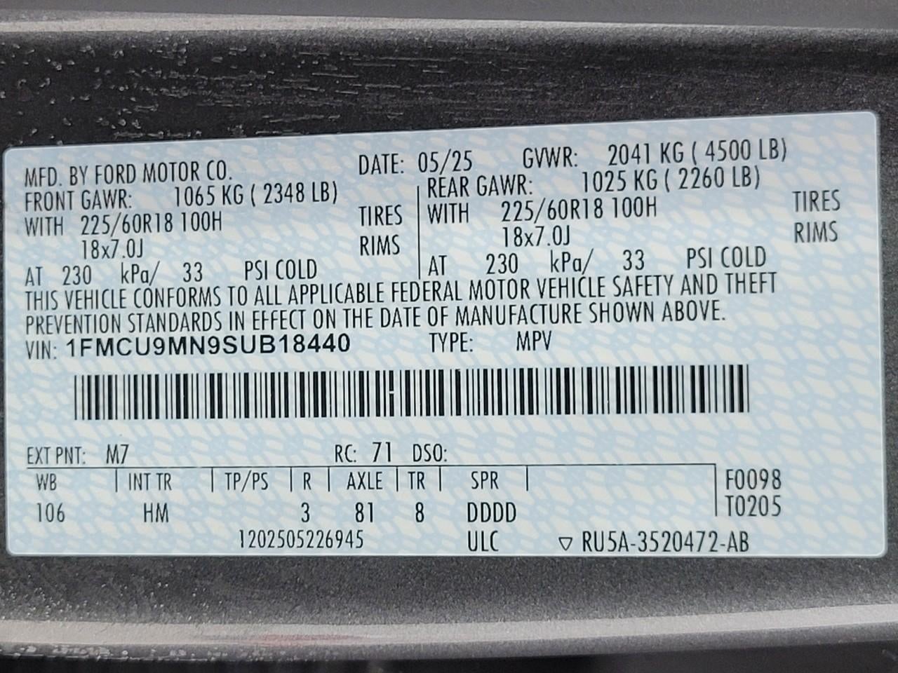 2025 Ford Escape ST-Line AWD