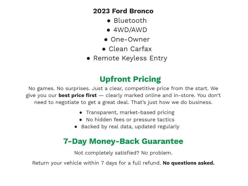 2023 Ford Bronco Black Diamond 4 Door 4x4