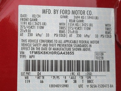 2024 Ford Explorer ST-Line 4WD