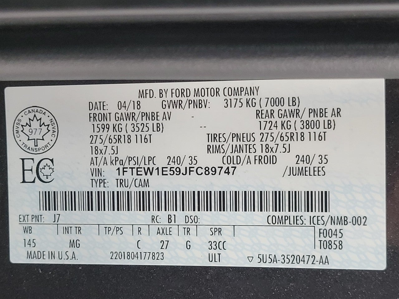 2018 Ford F-150 XLT 4WD SuperCrew 5.5' Box