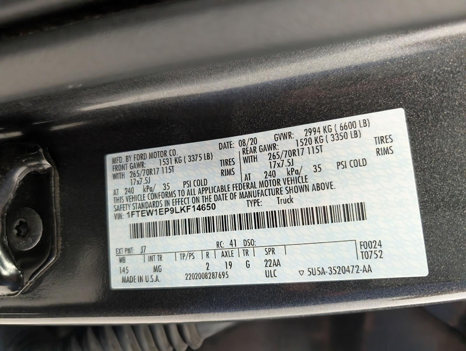 2020 Ford F-150 XLT 4WD SuperCrew 5.5' Box