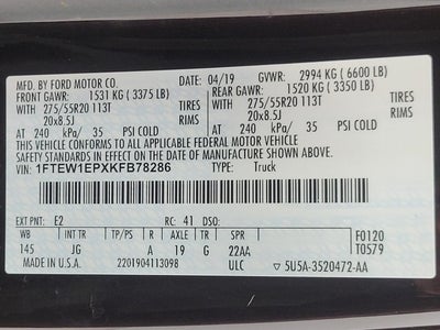 2019 Ford F-150 XL 4WD SuperCrew 5.5' Box