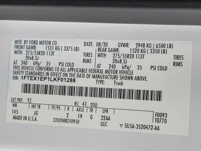 2020 Ford F-150 XL 4WD SuperCab 6.5' Box