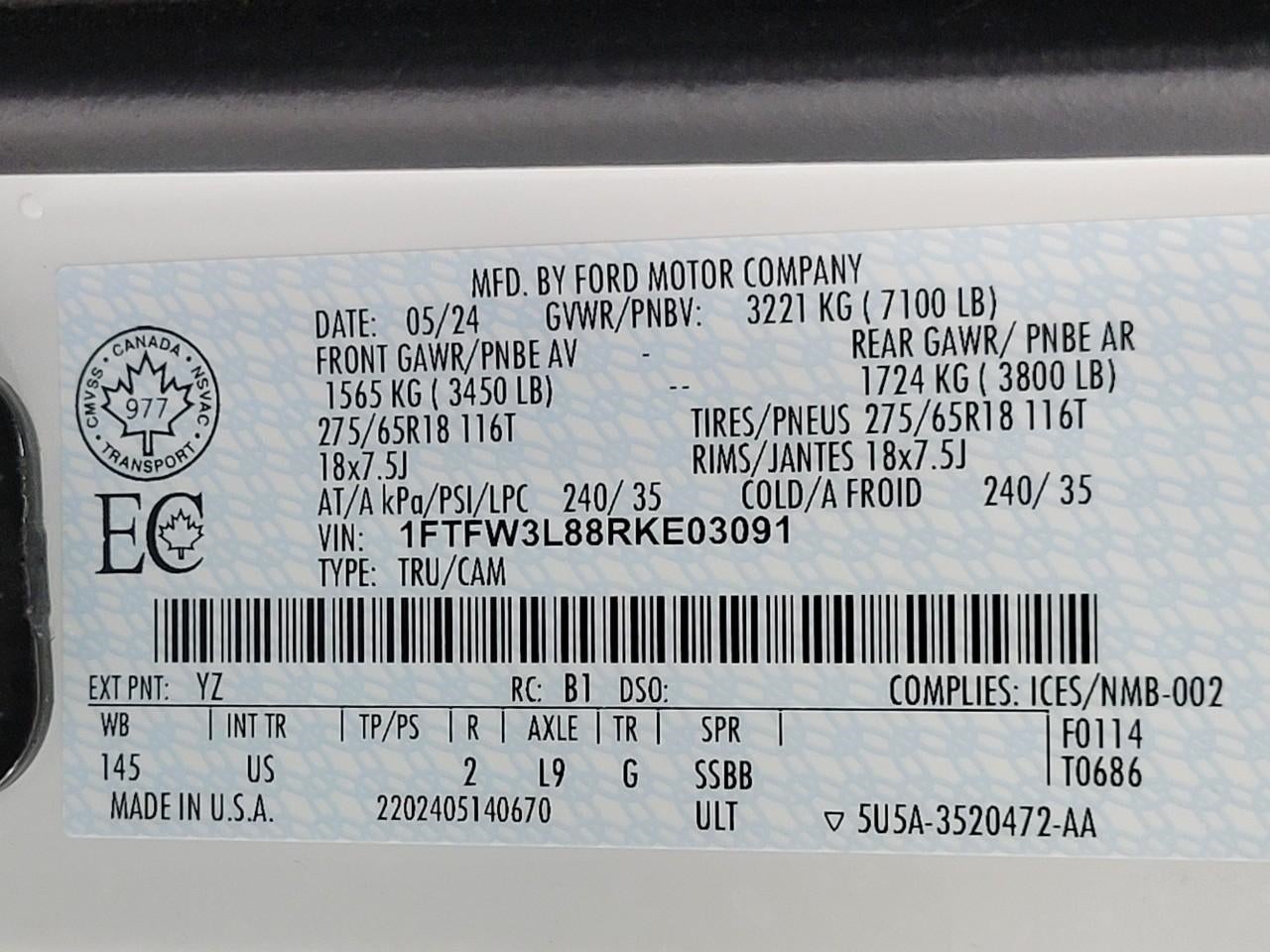 2024 Ford F-150 XLT 4WD SuperCrew 5.5' Box