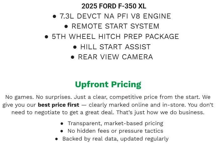 2025 Ford Super Duty F-350 SRW XL 4WD Reg Cab 8' Box
