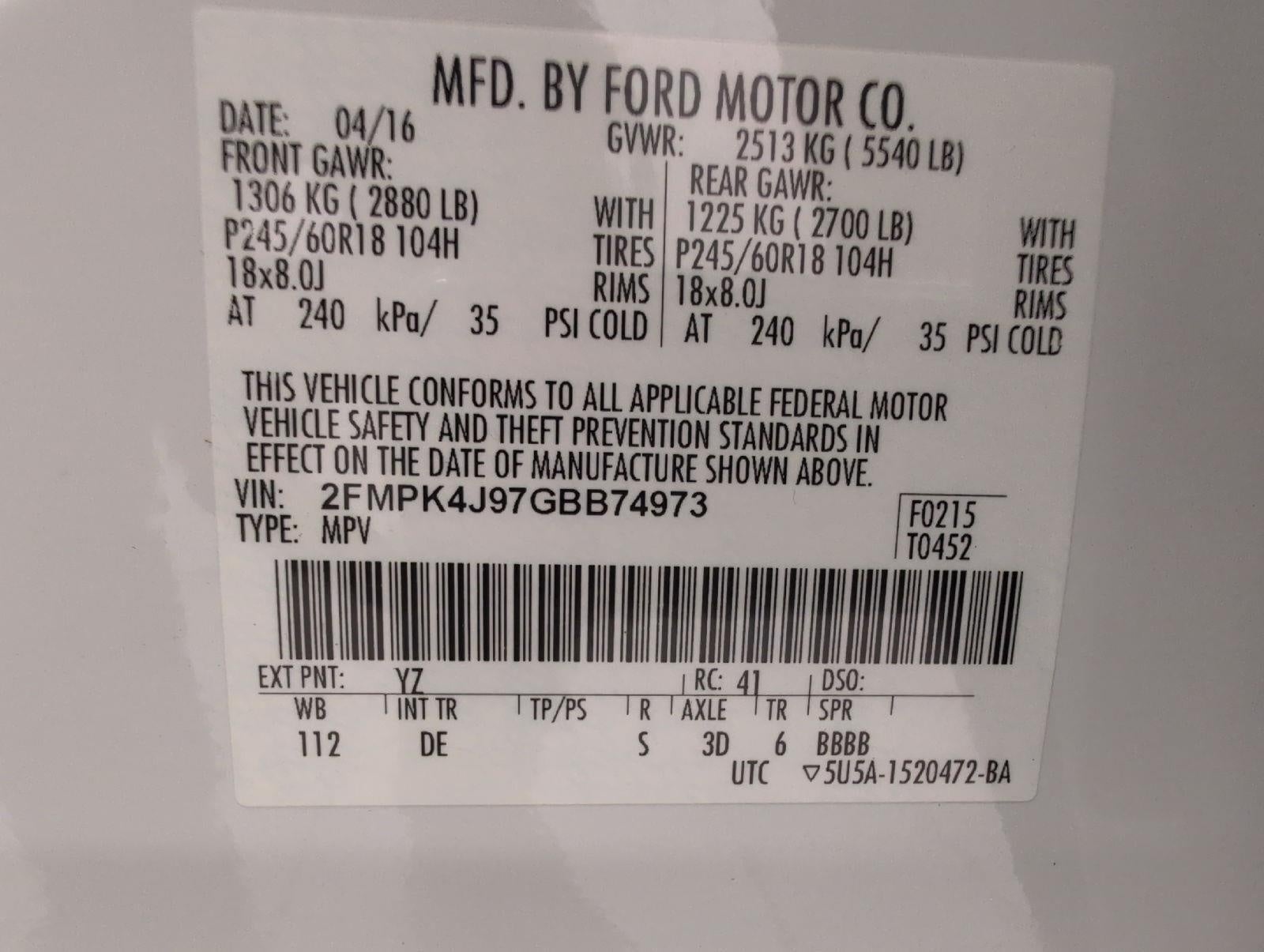 2016 Ford Edge 4dr SEL AWD