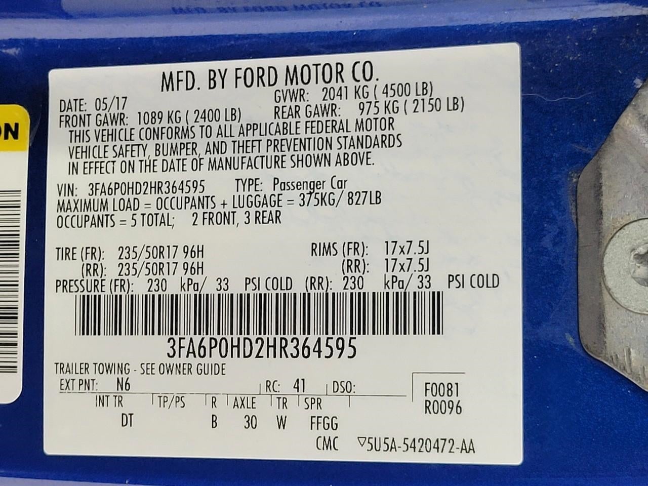 2017 Ford Fusion SE FWD