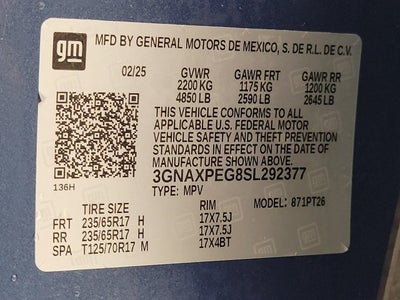 2025 Chevrolet Equinox AWD 4dr LT w/2LT