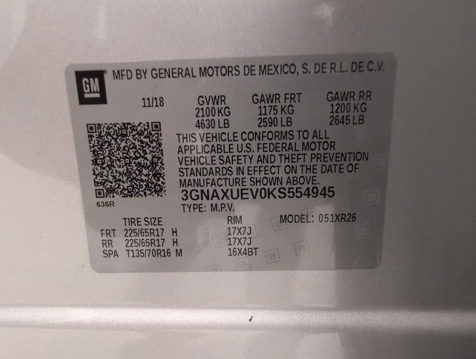 2019 Chevrolet Equinox AWD 4dr LT w/1LT