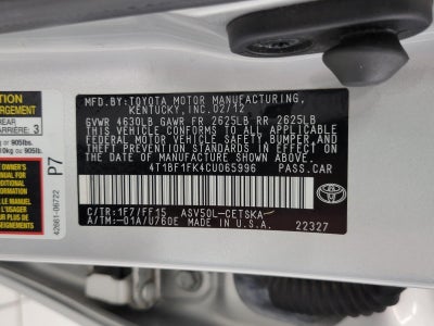 2012 Toyota Camry 4dr Sdn I4 Auto SE