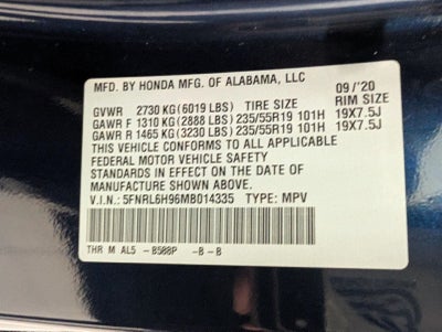 2021 Honda Odyssey Elite Auto