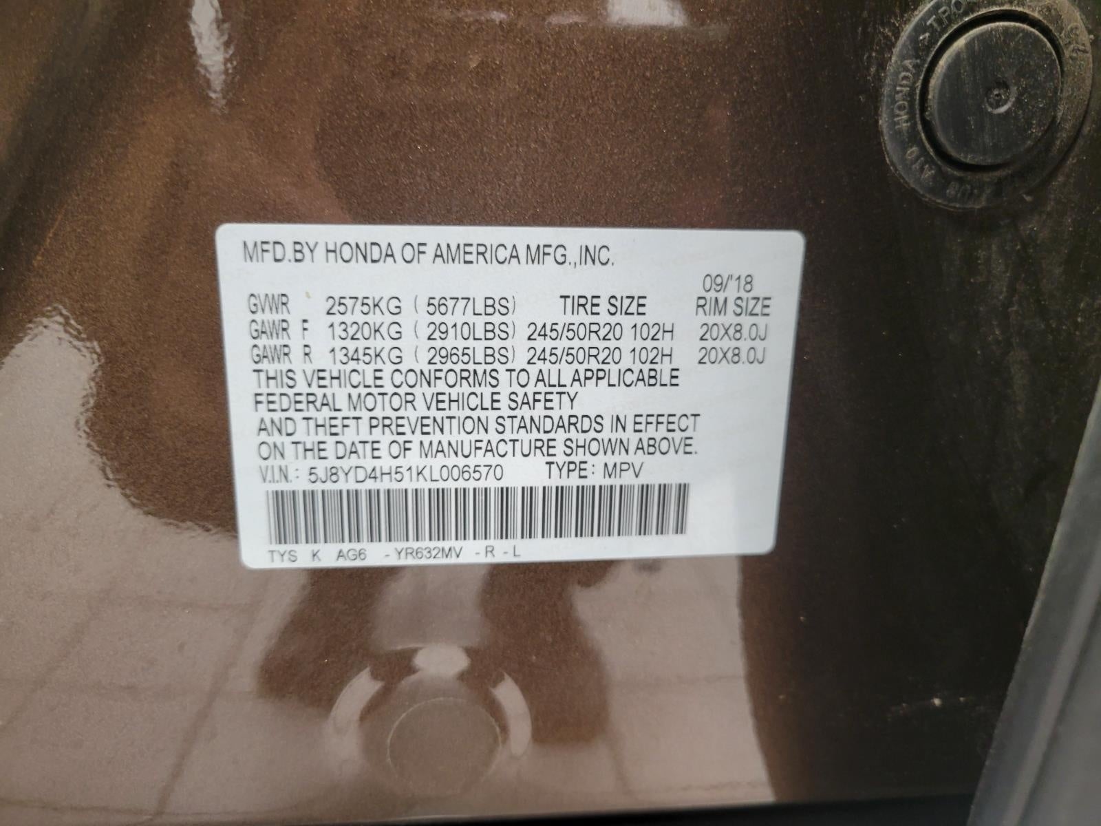 2019 Acura MDX SH-AWD w/Technology Pkg