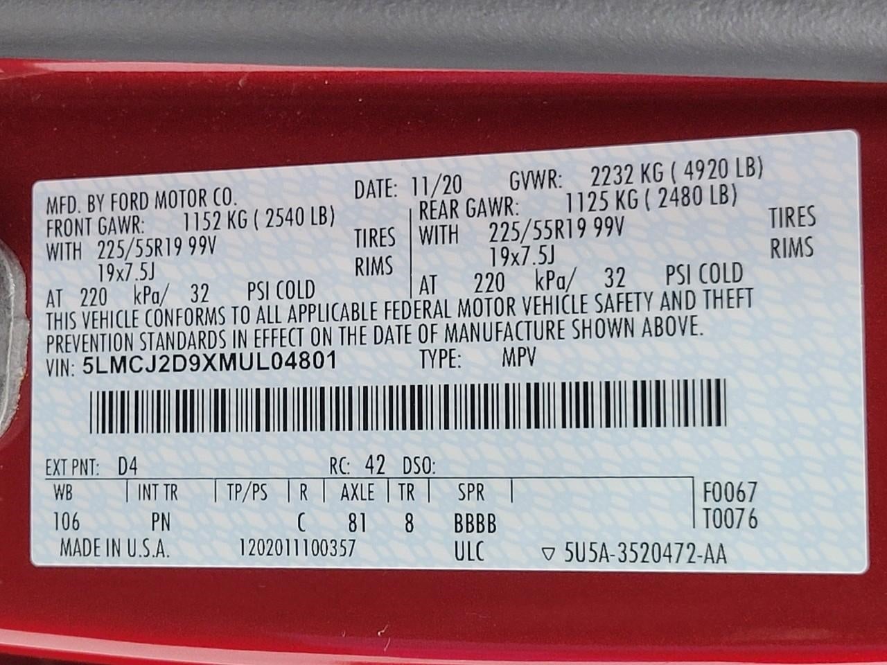 2021 Lincoln Corsair Reserve AWD