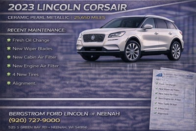 2023 Lincoln Corsair RESERVE AWD ** HEATED STEERING WHEEL ** PANORAMIC SUNROOF ** 360 DEGREE CAMERA **