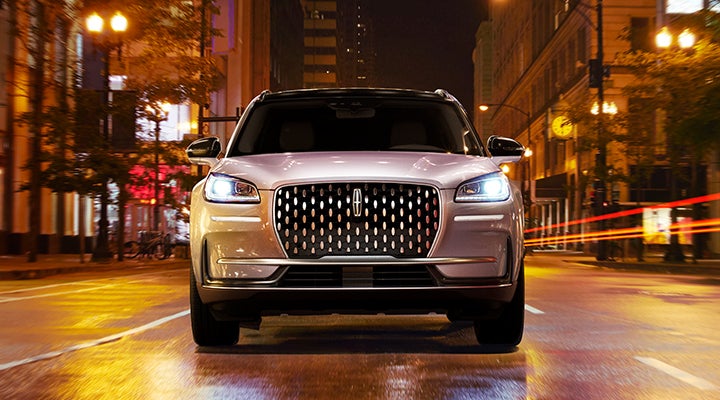 The striking grille of a 2024 Lincoln Corsair® SUV is shown. | Bergstrom Lincoln of Neenah in Neenah WI