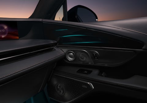 Selectable ambient lighting glows in the passenger door panel. | Bergstrom Lincoln of Neenah in Neenah WI