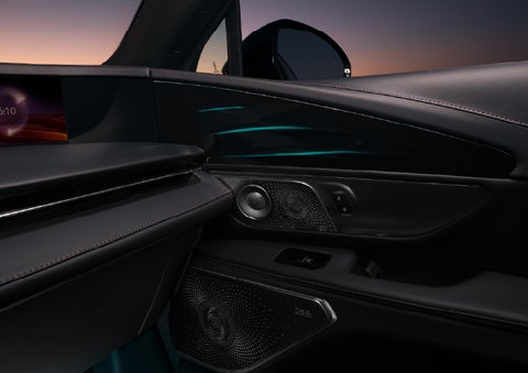 Selectable ambient lighting glows in the passenger door panel. | Bergstrom Lincoln of Neenah in Neenah WI