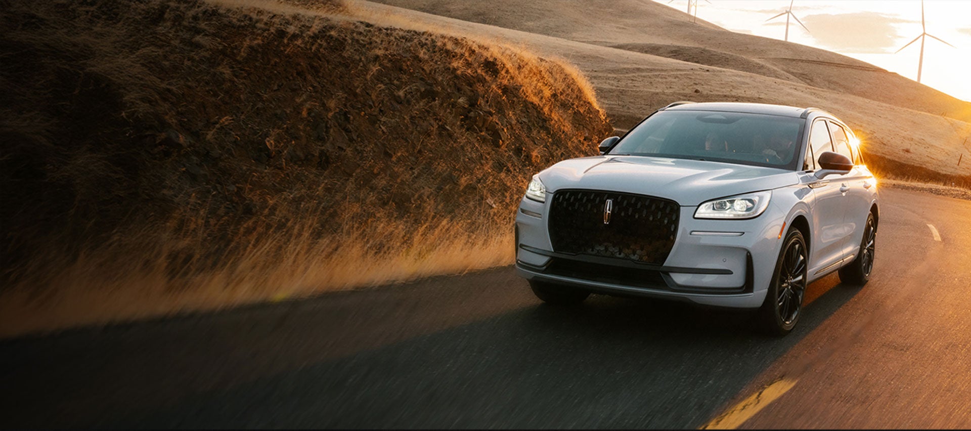 A Lincoln Corsair® SUV being driven on a curvy road